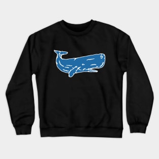 Blue Whales Vintage Handdrawn Illustration Crewneck Sweatshirt